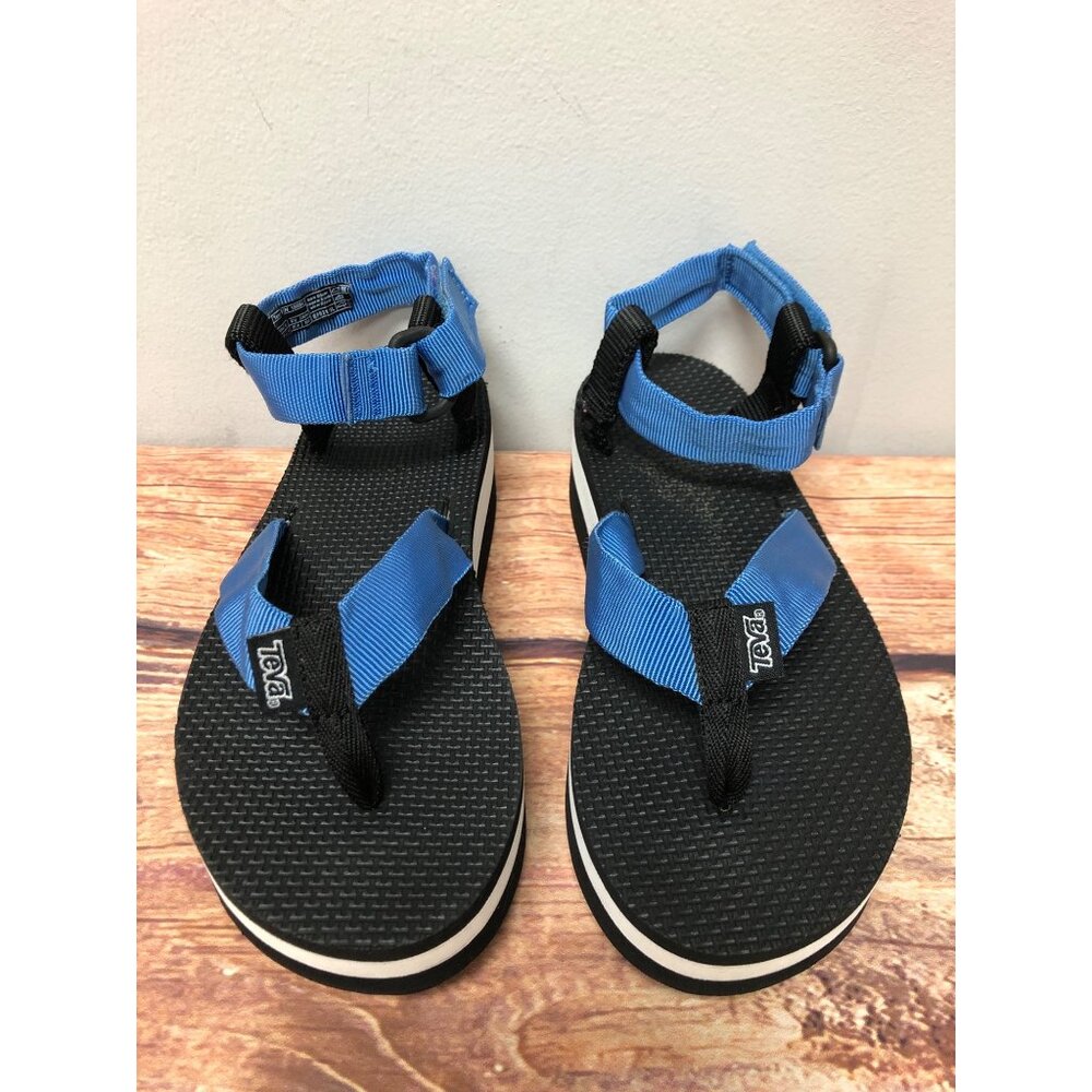 Teva Original Platform Sandals Ankle Strap Blue Black Womens 6 (7m54) - Picture 2 of 10